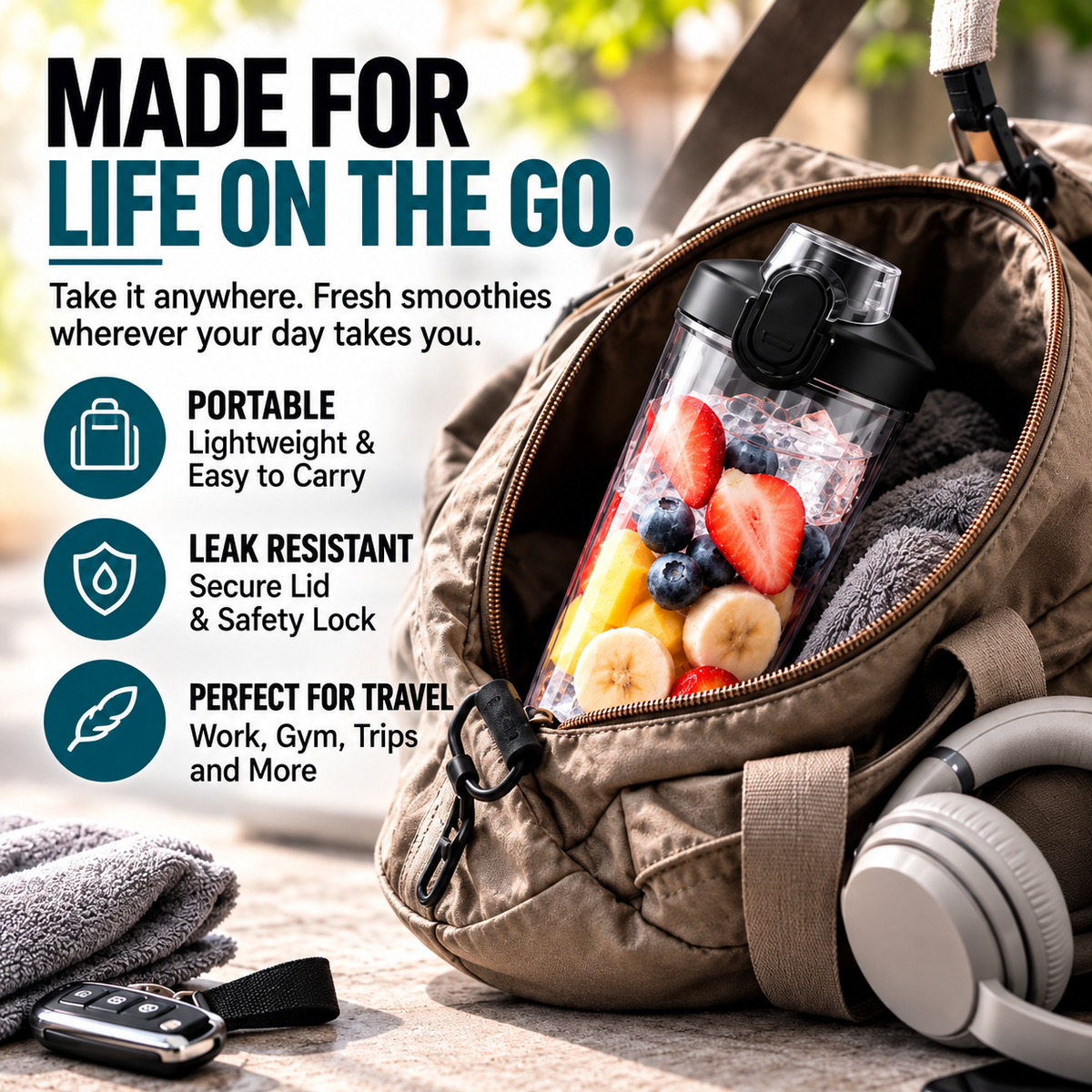 Portable Rechargeable Blender | Smoothies, Shakes & More