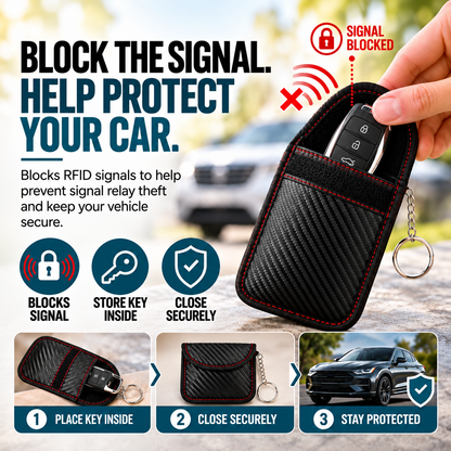 RFID Signal Blocking Key Pouch For Keyless Car Protection
