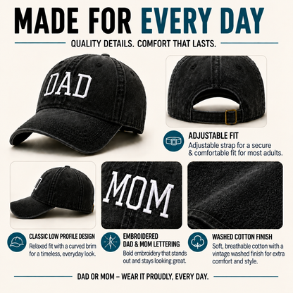 Matching MOM & DAD Snapback Hats Gift Set