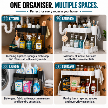 2 Tier Under Sink Storage Organiser