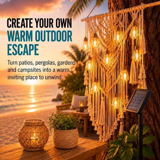 Vintage Style Solar Rope String Lights