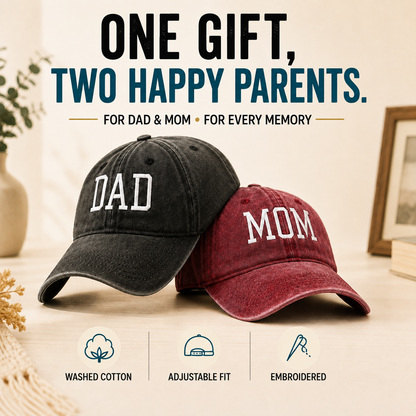 Matching MOM & DAD Snapback Hats Gift Set