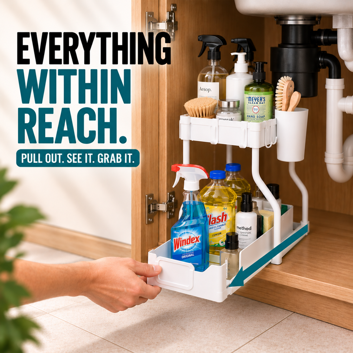 2 Tier Under Sink Storage Organiser