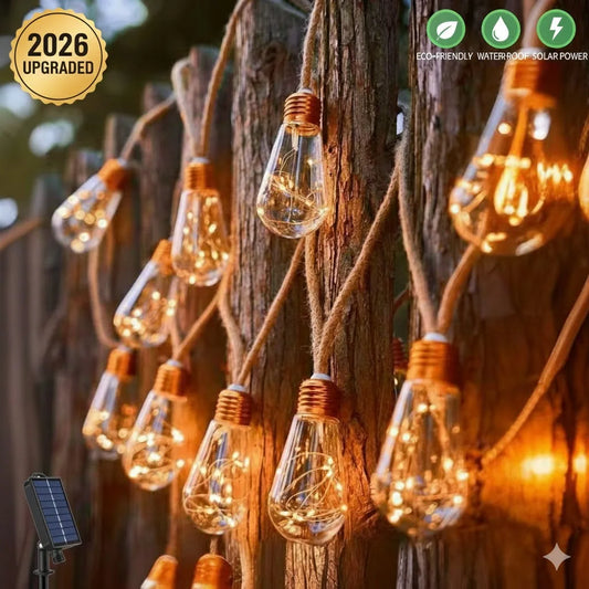 Vintage Style Solar Rope String Lights