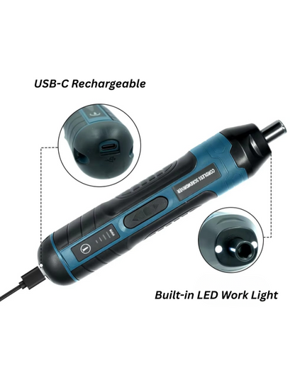Rechargeable Cordless Screwdriver Kit For DIY & Home Repairs