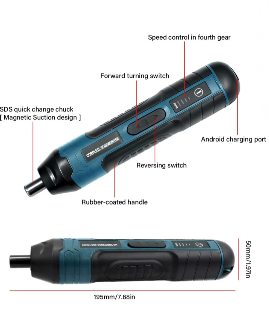 Rechargeable Cordless Screwdriver Kit For DIY & Home Repairs