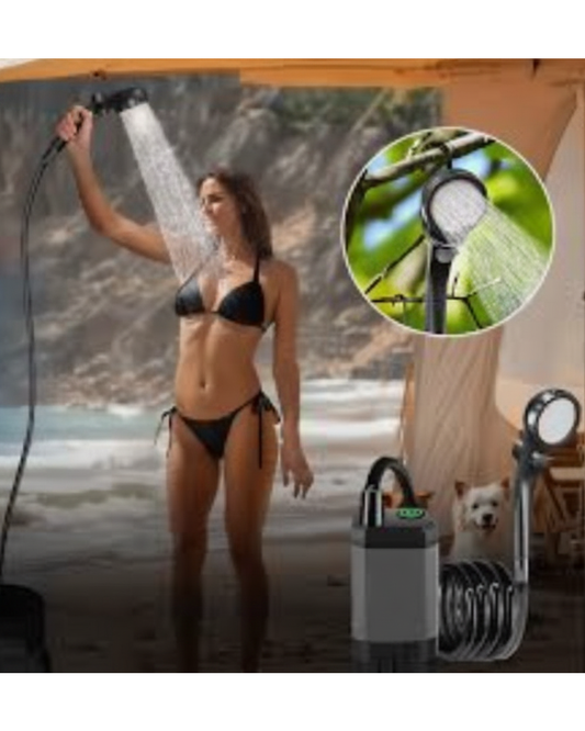 Portable Camping Shower With Rechargeable Pump